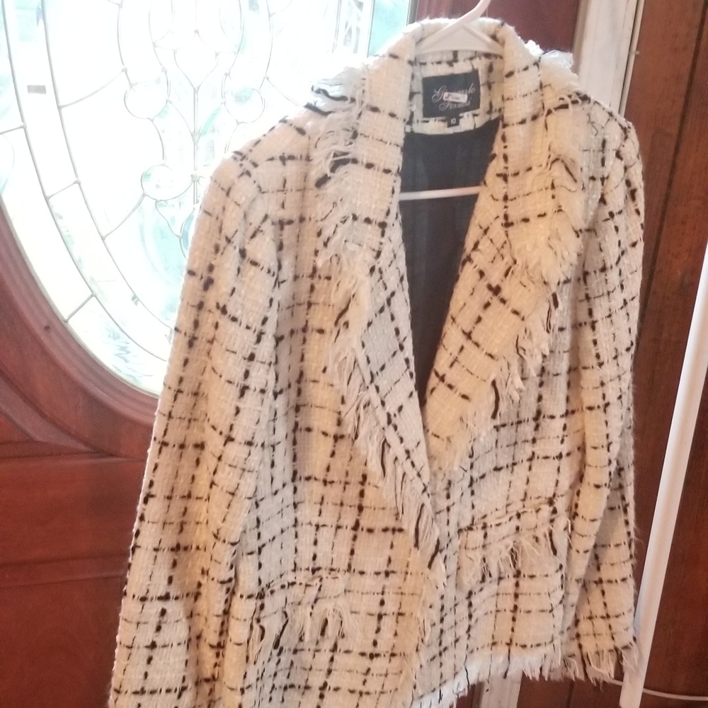 Plaid White/Black Formal Jacket